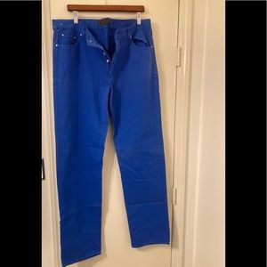New Versace 100% cotton cobalt signature jeans
